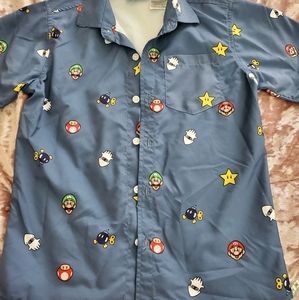 Super Mario juvenile button shirt